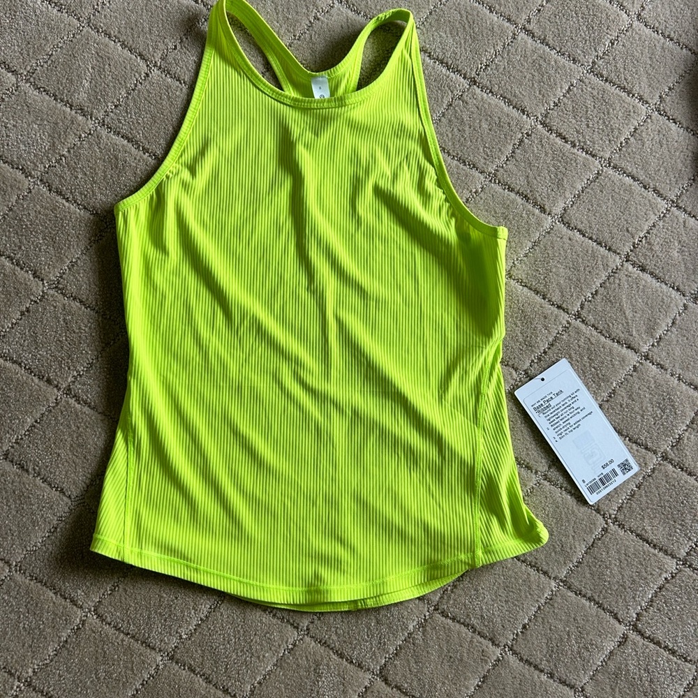 Neon yellow brand new Lululemon tank top